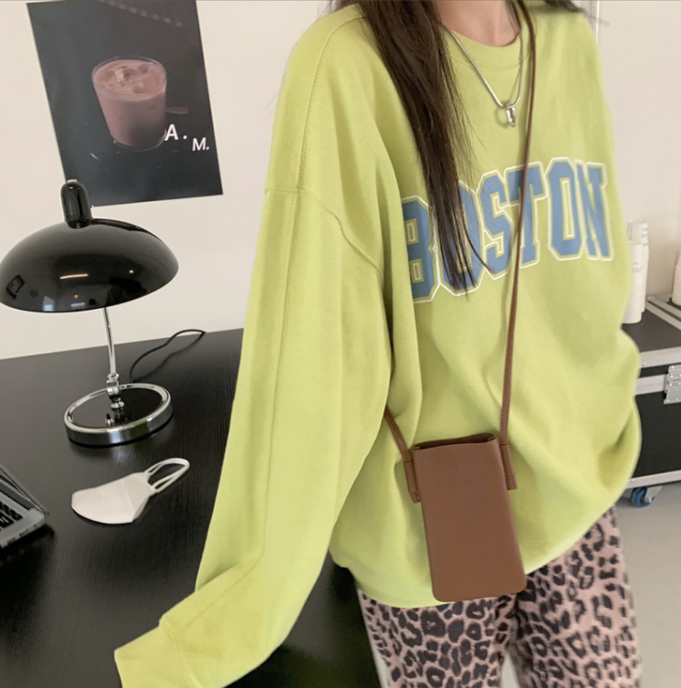 Letter Print Loose Long-Sleeved Pullover Sweatshirt | Streetwear