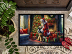 Irish Wolfhound and Santa Claus Doormat