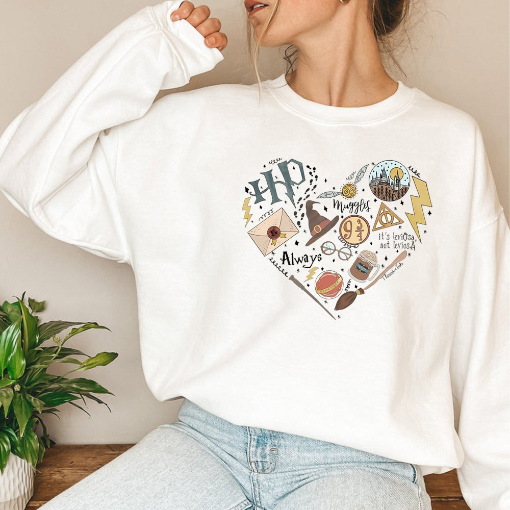Digital Printing Hipster Long Sleeve Sweater for Women