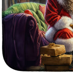 Wirehaired Pointing Griffon and Santa Claus Dish Drying Mat