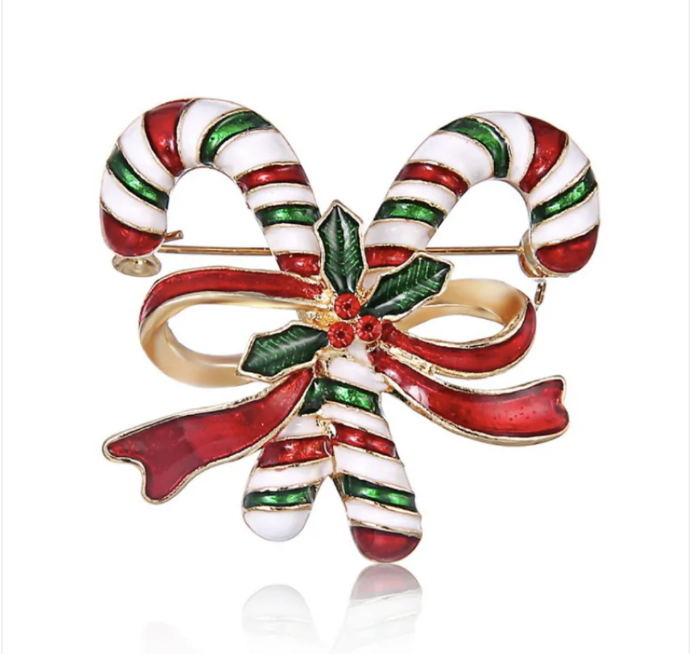 Fashion Bow Tie Wreath Brooch Christmas Gift