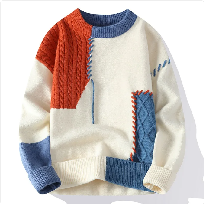 Men’s Colorblock Pullover Sweater | Streetwear