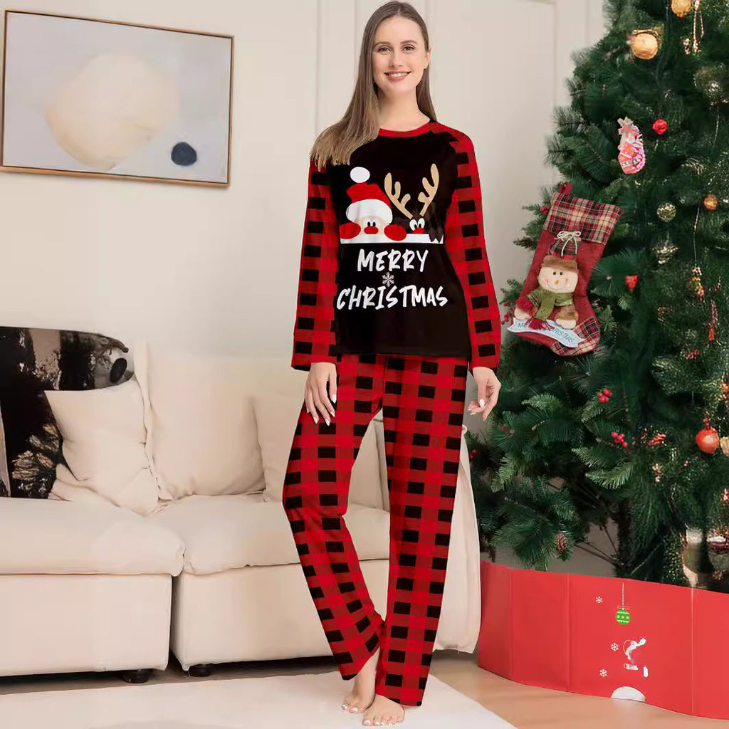 Cute Letter Print Christmas Family Pajama Set