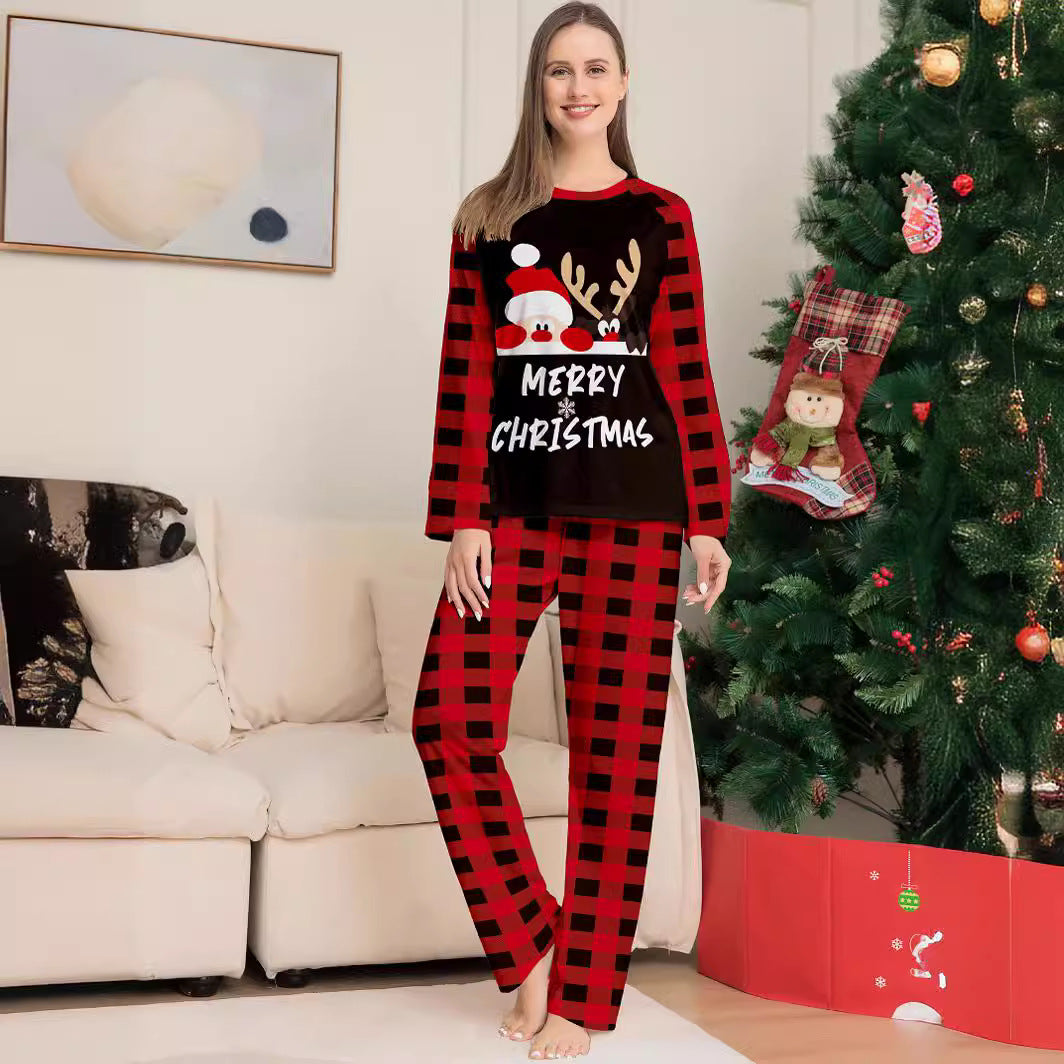 Cute Letter Print Christmas Family Pajama Set