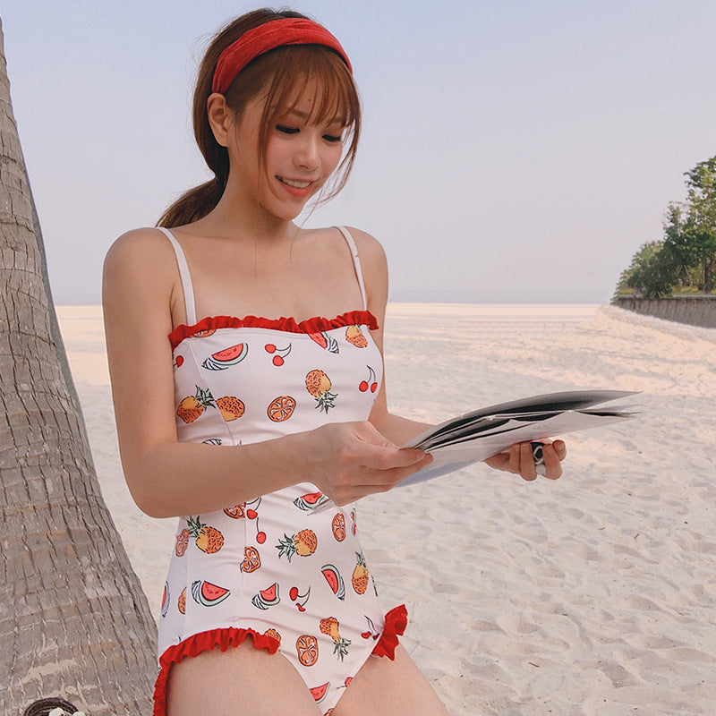 Triangle One-Piece Swimsuit for Women, Slimming Design