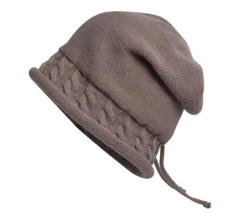 Women's Warm Pullover Hat with Drawstring Design | Streetwear