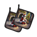 Westie and Santa Claus Pair of Pot Holders