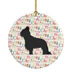 Briard Merry Christmas Ceramic Ornament