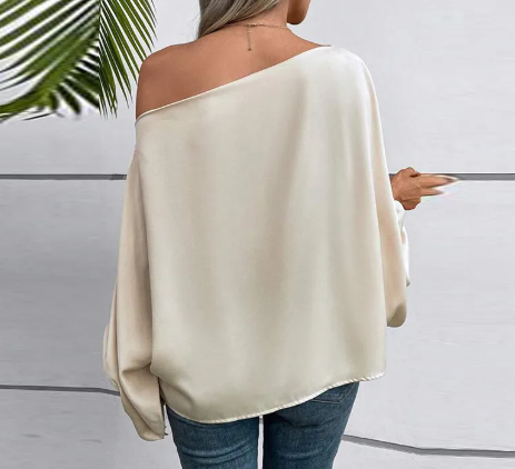 Women's Commute Diagonal Collar Asymmetric Pullover | Streetwear