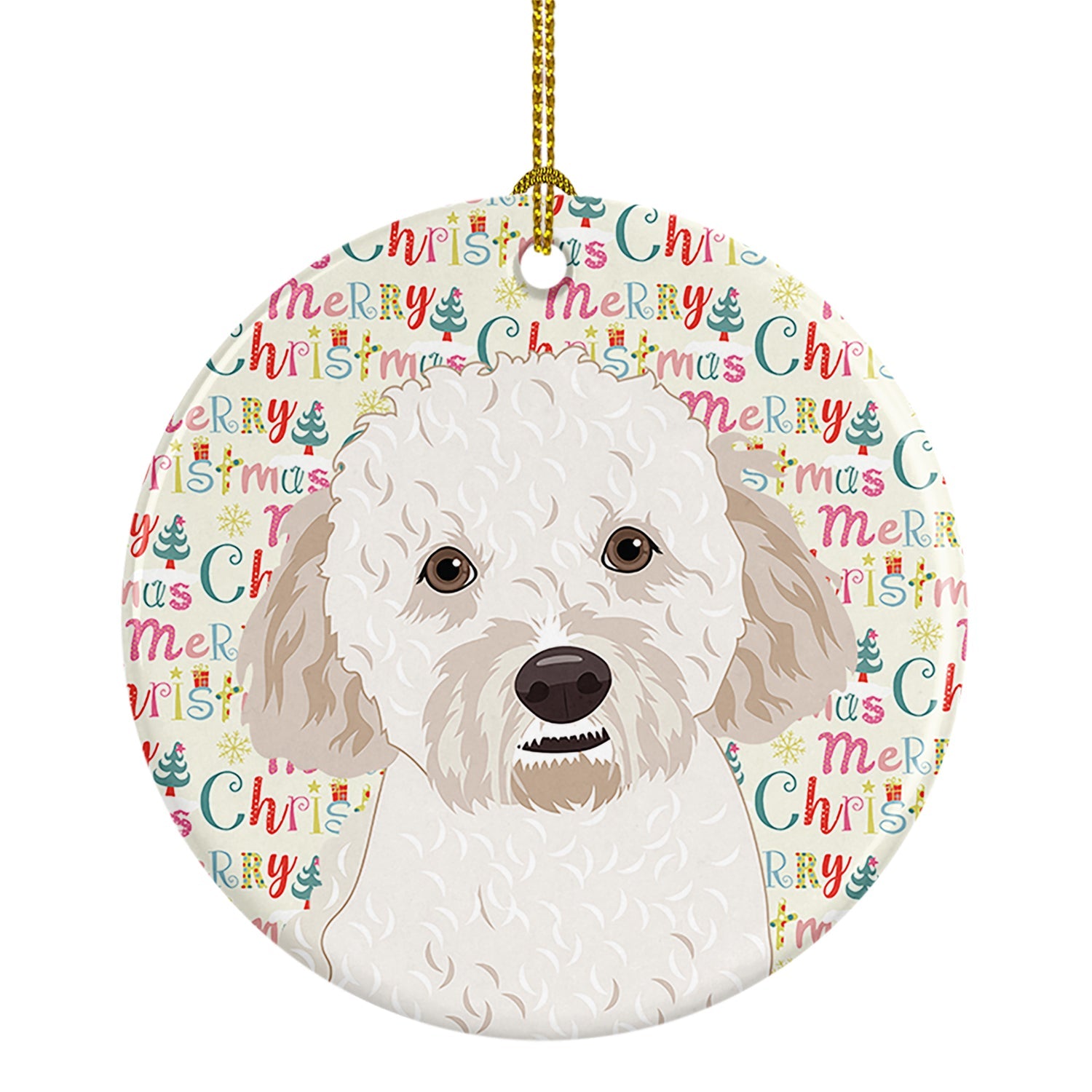 Doodle Cream #4 Christmas Ceramic Ornament