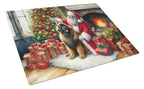 Leonberger and Santa Claus Glass Cutting Board