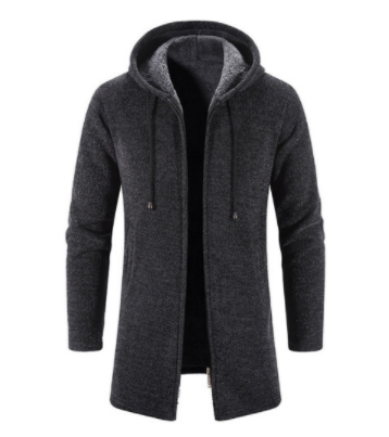 Medium Long Plush Thickened Coat for Men