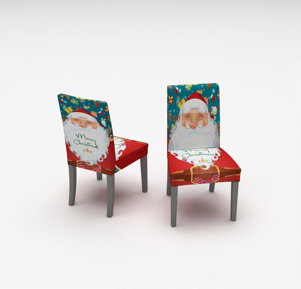 Christmas Digital Print Chair Covers and Tablecloth Set
