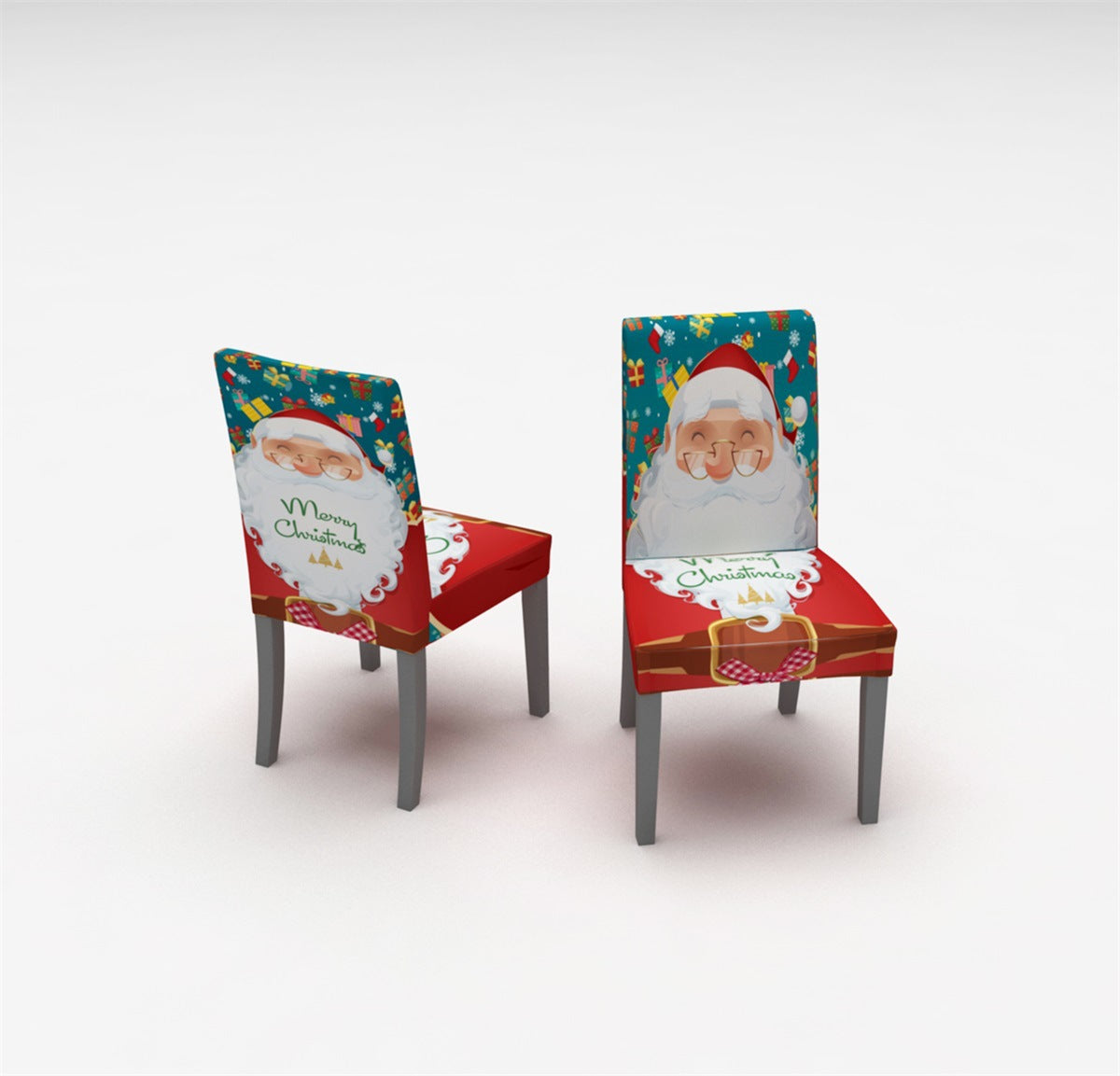 Christmas Digital Print Chair Covers and Tablecloth Set
