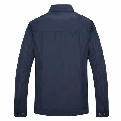 Men's Spring Stand Collar Mid-Length Windbreaker Jacket