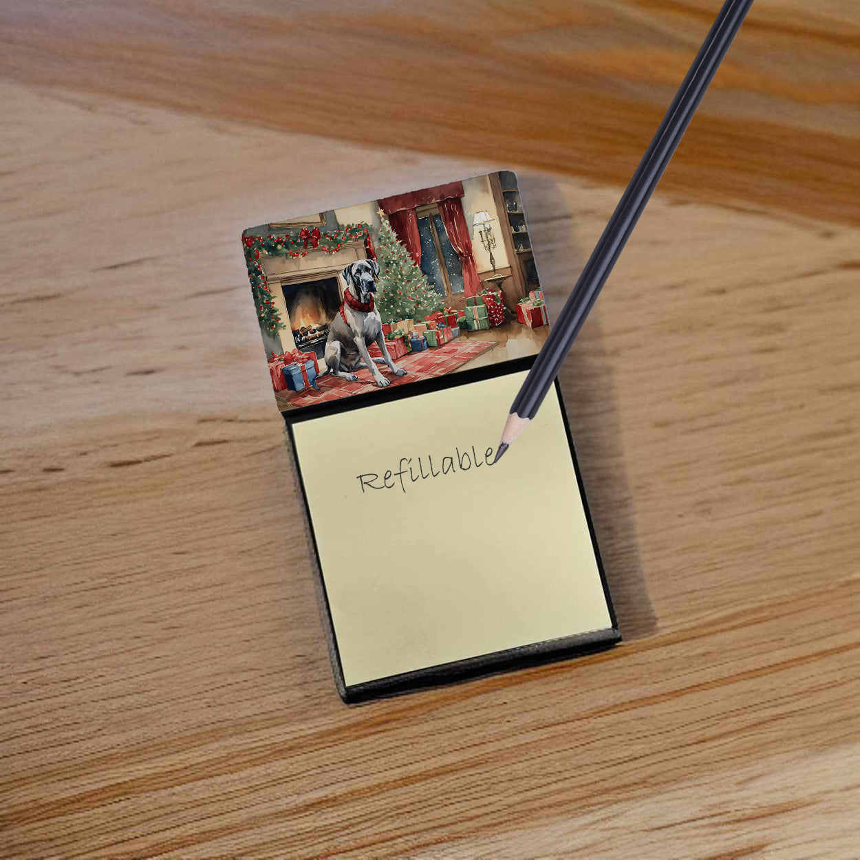 Great Dane Cozy Christmas Sticky Note Holder