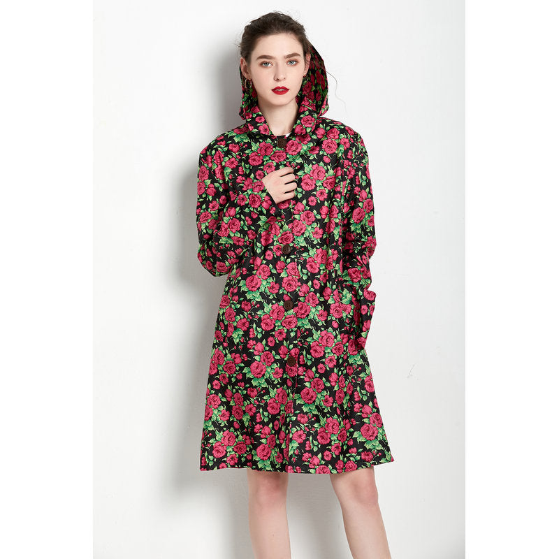Mid-length Women's Rose Trench Coat