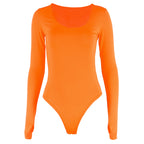 Chic Solid Color Slim Fit Bodysuit for Fall 2020