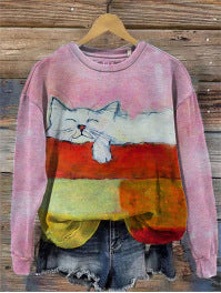 Women's Printed Crew Neck Sweatshirt | Streetwear