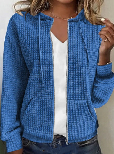 Women's Long Sleeve Zipper Hooded Cardigan Sweater