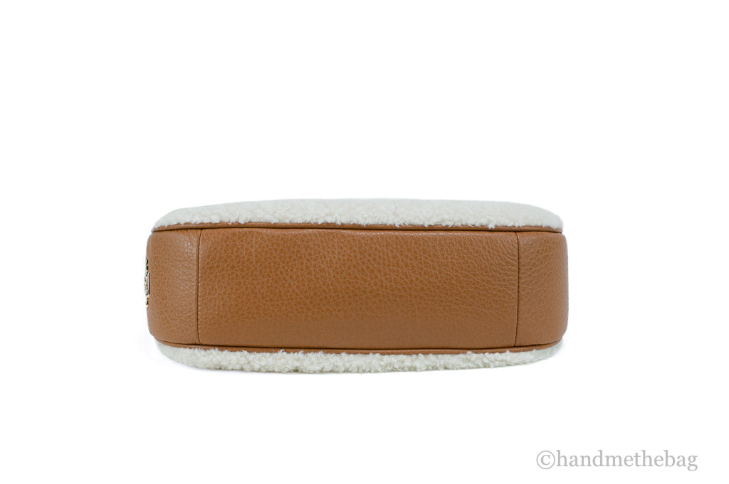 Coach Teri Small Shearling Leather Logo Motif Shoulder Bag
