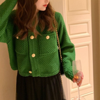 Retro Knitted Cardigan Jacket for Women - Loose Fit