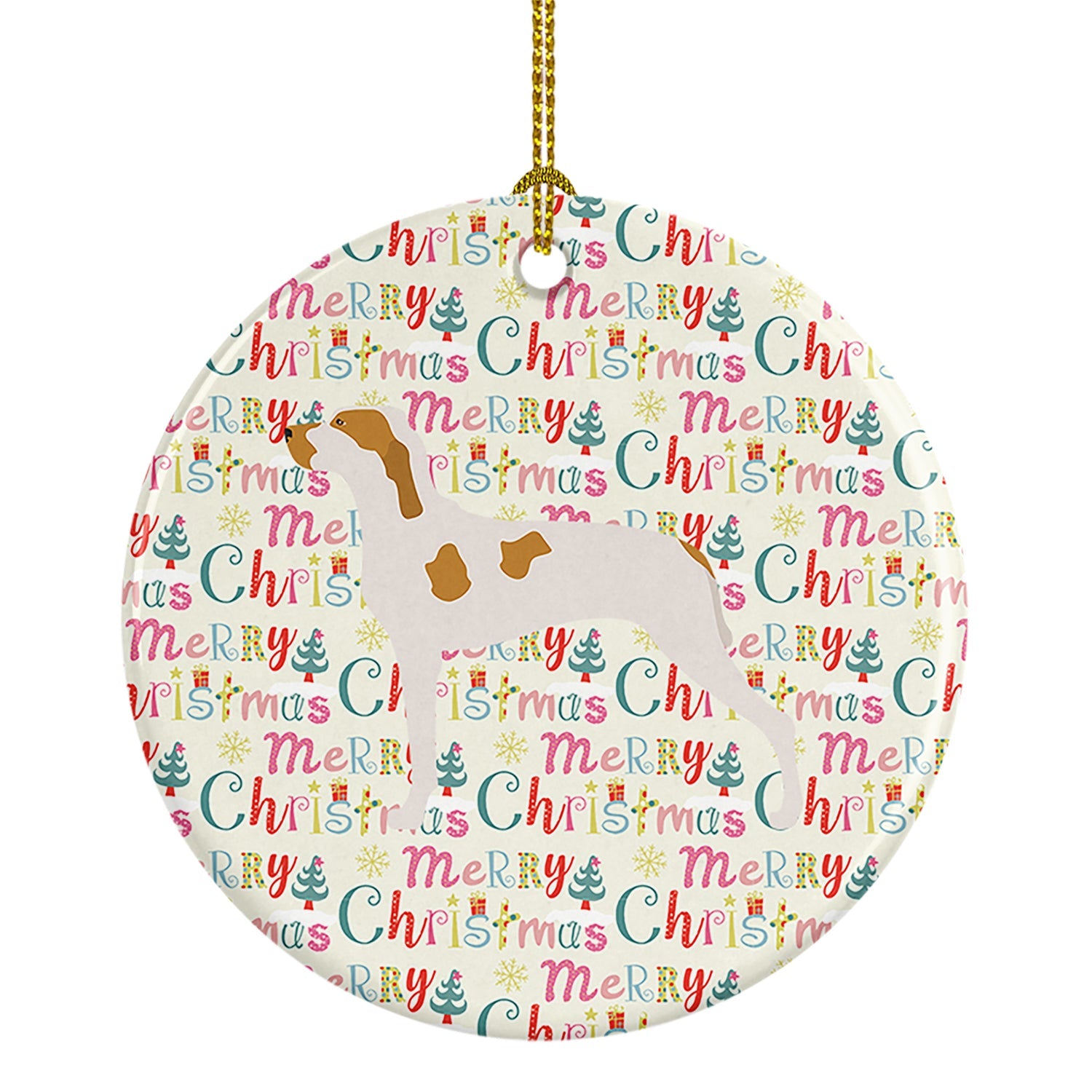 Ariege Pointer Merry Christmas Ceramic Ornament
