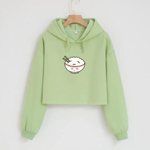 Autumn Cat Ear Women's Sporty Short Hoodie