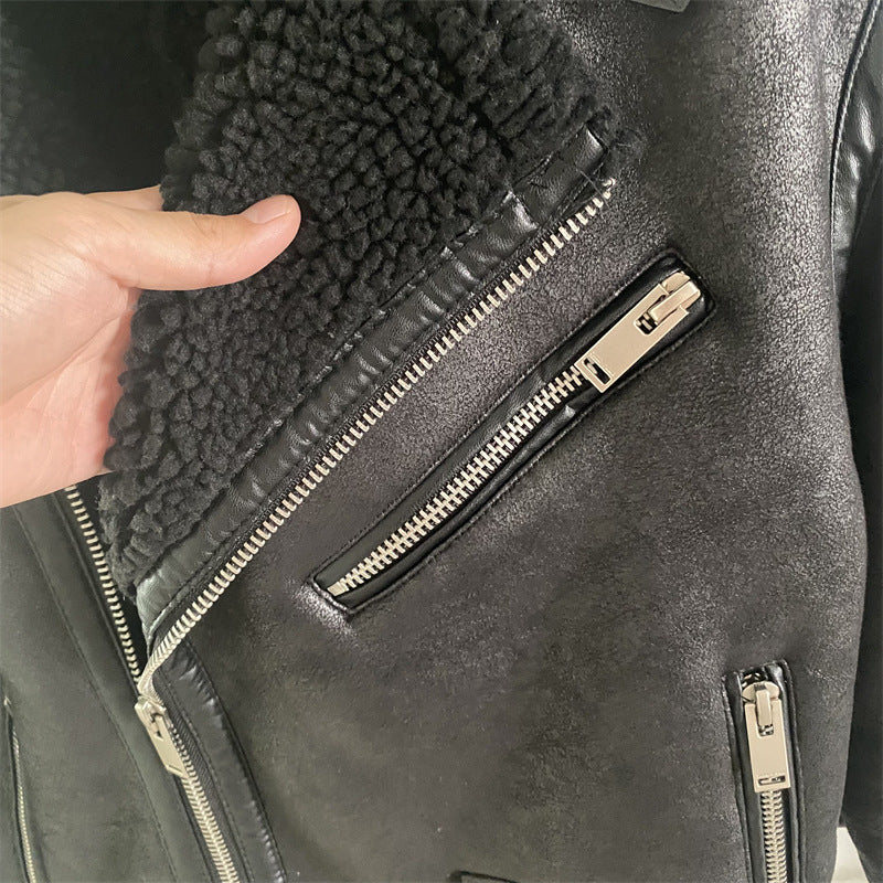 TAOP&ZA Men's Faux Lamb Fur Jacket for Fall/Winter