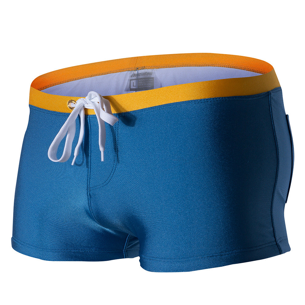 Men's Square Cut Swim Trunks with Pockets