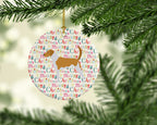 American Foxhound Merry Christmas Ceramic Ornament