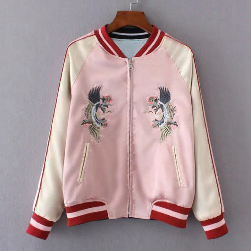Reversible Tiger Mount Fuji Embroidered Jacket for Women