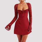 Lace Long Sleeve Corset Dress