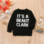 Boys Crewneck Sweatshirt Jacket with Letter Design | Streetwear