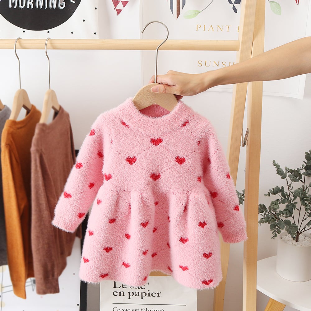 Girls' Winter Mink Sweater Princess Dress and Pullover | Streetwear