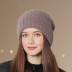 Fashionable Double-Layer Knitted Wool Warm Hat | Embroidered Cap