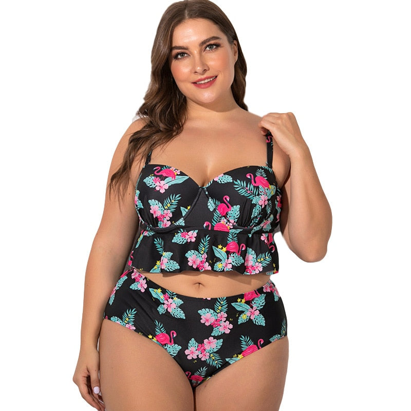 Plus Size Women's Bikini with Steel Support (One Set)