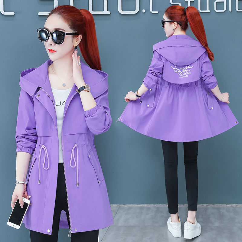 Korean Style Mid-Length Slim Autumn Windbreaker Jacket