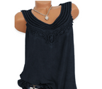 Lace Multicolor Sleeveless Women's Tank Top