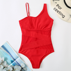 2022 New Women's Mesh One-Piece Swimsuit with Straps