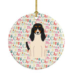Merry Christmas Swiss Hound Ceramic Ornament