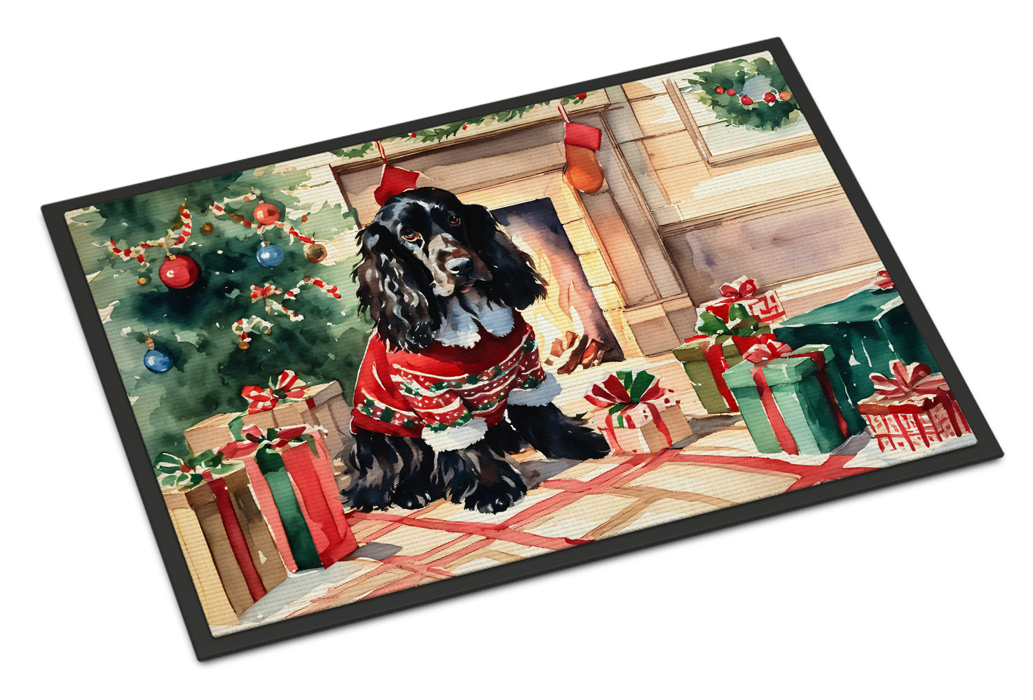 English Cocker Spaniel Cozy Christmas Doormat