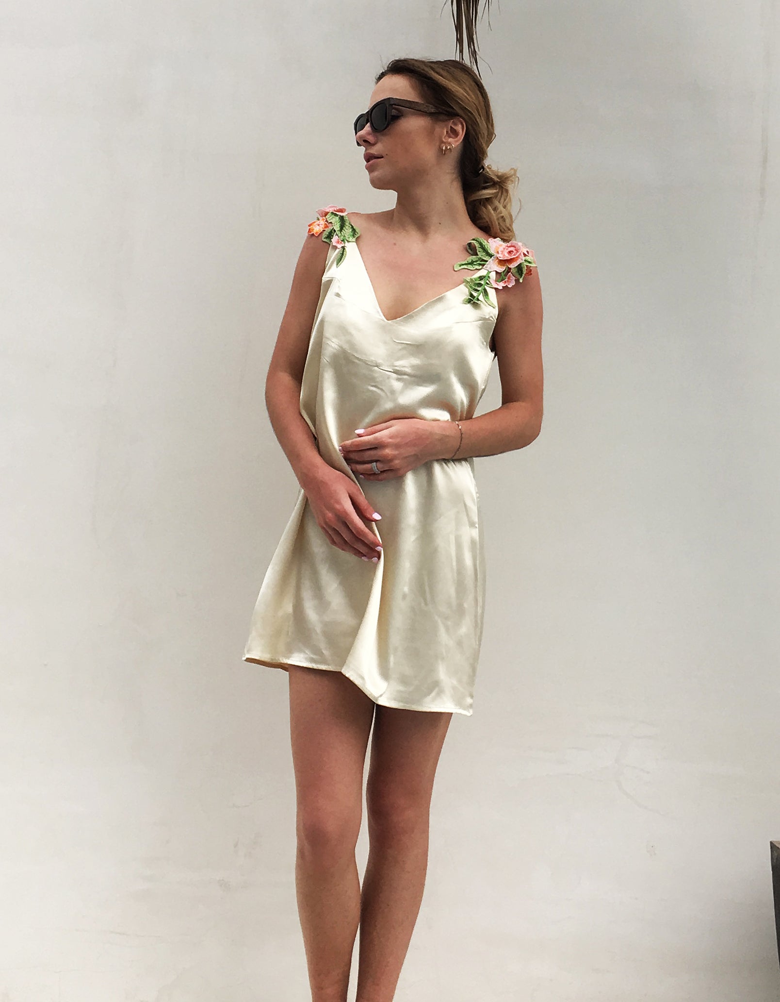 LIVA Embroidered Sleeveless Dress and Nightgown