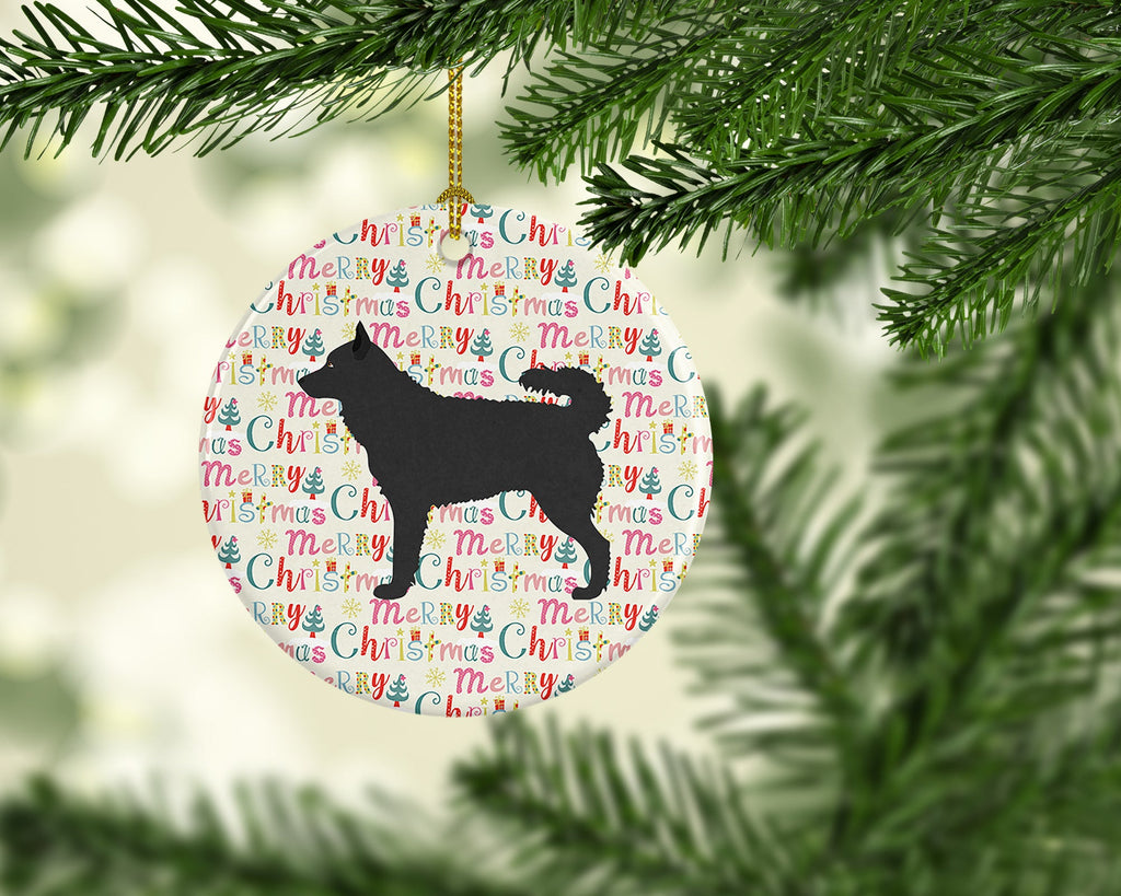 Mudi Merry Christmas Ceramic Ornament