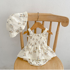 Flower Bodysuit Dress for Baby Girls (One Set)