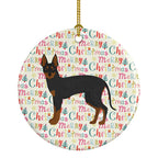 English Toy Terrier #2 Merry Christmas Ceramic Ornament