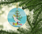 Cockatoo Merry Christmas Ceramic Ornament