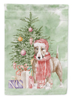 Bull Terrier Red Christmas Presents and Tree Garden Flag