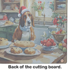 Basset Hound Christmas Cookies Glass Cutting Board