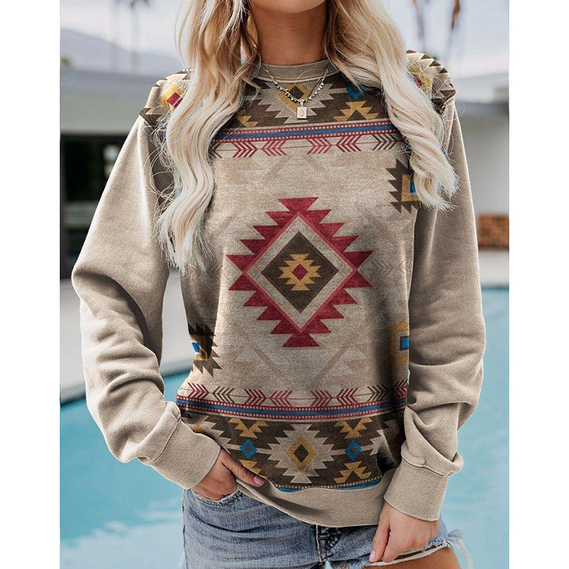 Vintage Western Style Women's Sweatshirt - Casual Pullover | Streetwear